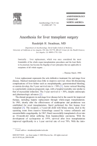 Anesthesia for liver transplant surgery