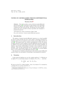 NOTES ON GENERALIZED PSEUDO-DIFFERENTIAL OPERATORS