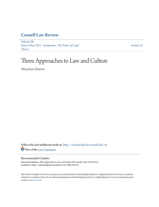Three Approaches to Law and Culture