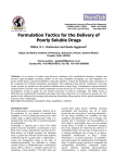 Formulation Tactics for the Delivery of Poorly Soluble Drugs