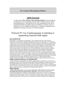 Protocol #9: Use of galactogogues in initiating or augmenting