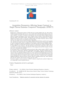 Acquisition Parameters Affecting Image Contrast in Single Photon