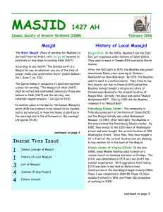 MASJID 1427 AH - Islamic Society of Greater Richmond