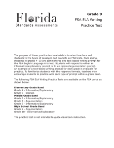 Grade 9 FSA ELA Writing Practice Test