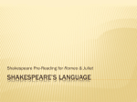 Shakespeare*s Language - Ms. Filkins