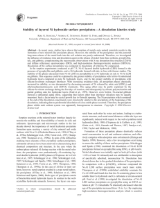 Stability of layered Ni hydroxide surface precipitates—A dissolution