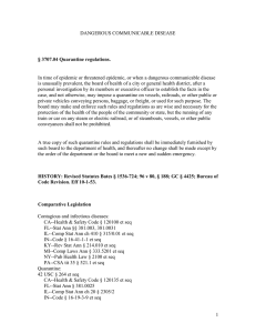 dangerous communicable disease - Medical and Public Health Law