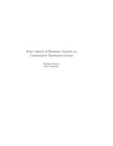 Some Aspects of Harmonic Analysis on Commutative Topological