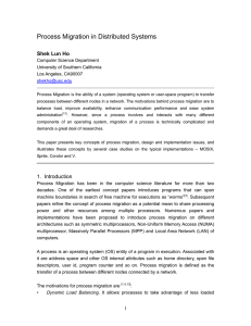 Process Migration in Distributed Systems