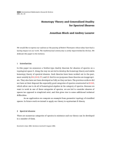 Homotopy theory and generalized duality for spectral