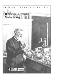 Biology 213 Syllabus Microbiology