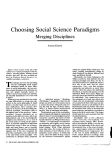 Choosing Social Science Paradigms
