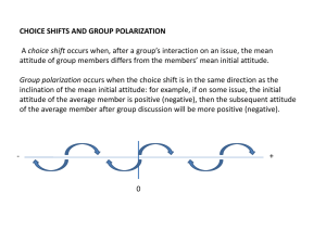 CHOICE SHIFTS AND GROUP POLARIZATION A choice shift