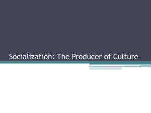 Socialization - producer of culture