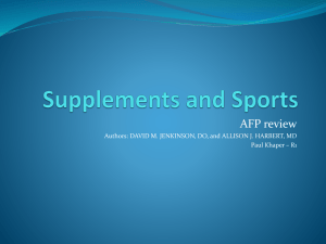 Supplements and Sports - familypracticeresidency.org