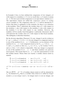 §6 Integers Modulo n