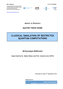 classical simulation of restricted quantum computations