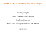 BINF6201/8201: Molecular Sequence Analysis
