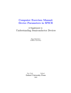 Computer Exercises Manual: Device Parameters in SPICE