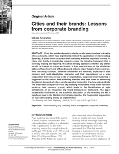 Cities and their brands: Lessons from corporate branding