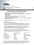 HSA Examples of Eligible Expenses Your Employer sponsored