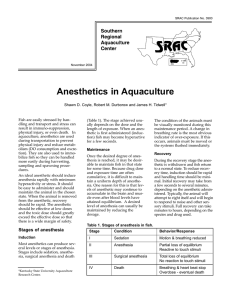 Anesthetics in Aquaculture - Alabama Cooperative Extension System