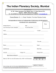 Correspondence Course Form - The Indian Planetary Society