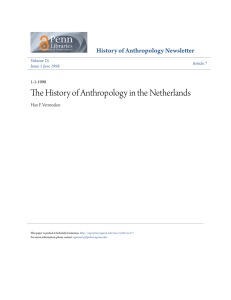The History of Anthropology in the Netherlands