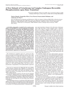 A New Subunit of Cytochrome b6f Complex Undergoes Reversible