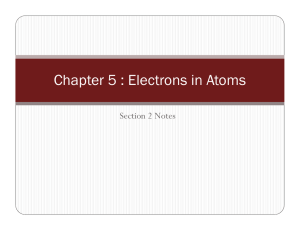 Chapter 5 : Electrons in Atoms
