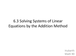6.3 Solving Systems of Linear Equations by the Addition Method