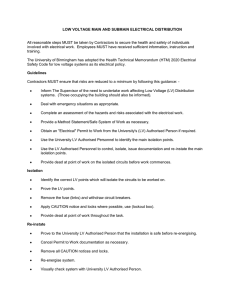 LOW VOLTAGE MAIN AND SUBMAIN ELECTRICAL DISTRIBUTION