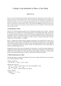 Coding a Lisp Interpreter in Shen: a Case Study
