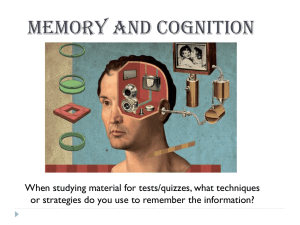 Memory and Cognition