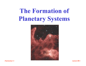 The Formation of Planetary Systems