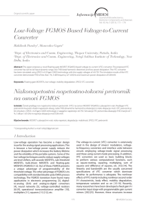 Low-Voltage FGMOS Based Voltage-to-Current Converter