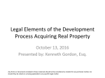 Legal Elements of the Development Process Acquiring Real Property