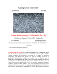 Georgetown University ANTH 280-10 Fall 2015 Urban Anthropology