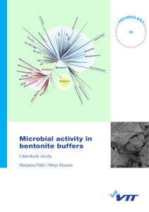 Microbial activity in bentonite buffers. Literature study