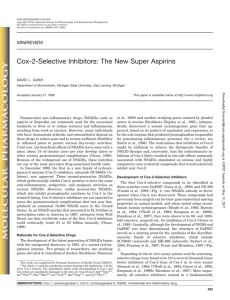 Cox-2-Selective Inhibitors: The New Super Aspirins