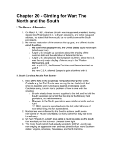 Chapter 20 - Girding for War: The North and the South