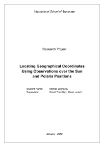 Locating Geographic Coordinates Using Observations over the Sun