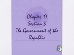 Chapter 17 Section 3 The Government of the Republic