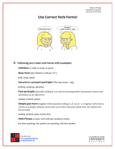 Basic Verbs Handout - CSU East Bay Library