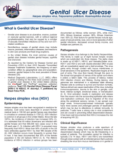 Genital Ulcer Disease - Medical Diagnostic Laboratories