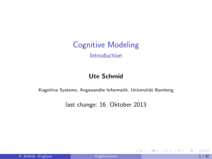 Cognitive Modeling - Introduction