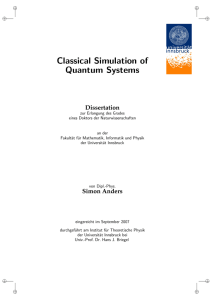 Classical Simulation of Quantum Systems