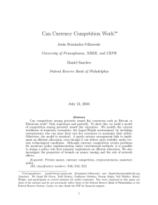 Can Currency Competition Work? - Penn Economics
