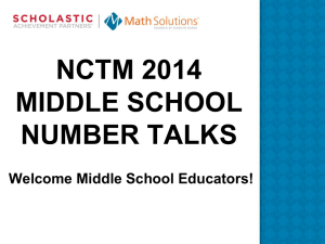 nctm 2014 middle school number talks