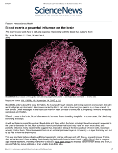Blood exerts a powerful influence on the brain - Gu Lab